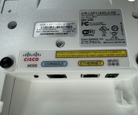 Cisco Aironet AIR-LAP1142N-A-K9 Wireless Dual Band Access Point 802.11a/g/n PoE